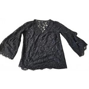 White House Black Market Women's Lace Long Sleeve Bell Sleeve Blouse Size Medium
